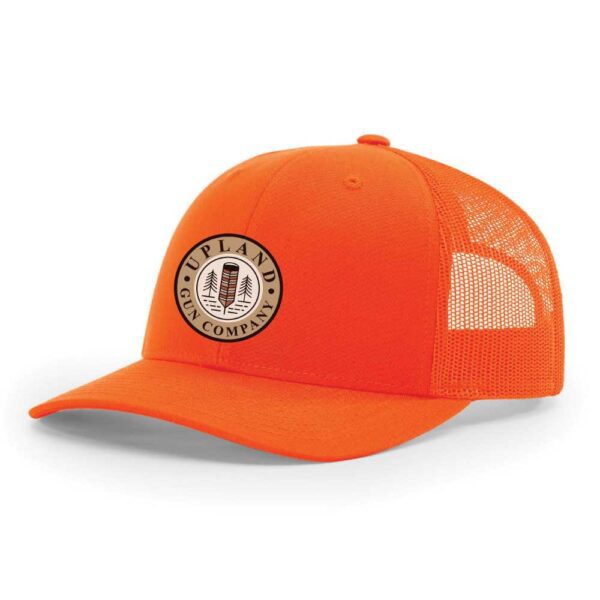 blaze orange upland gun company circle logo hat
